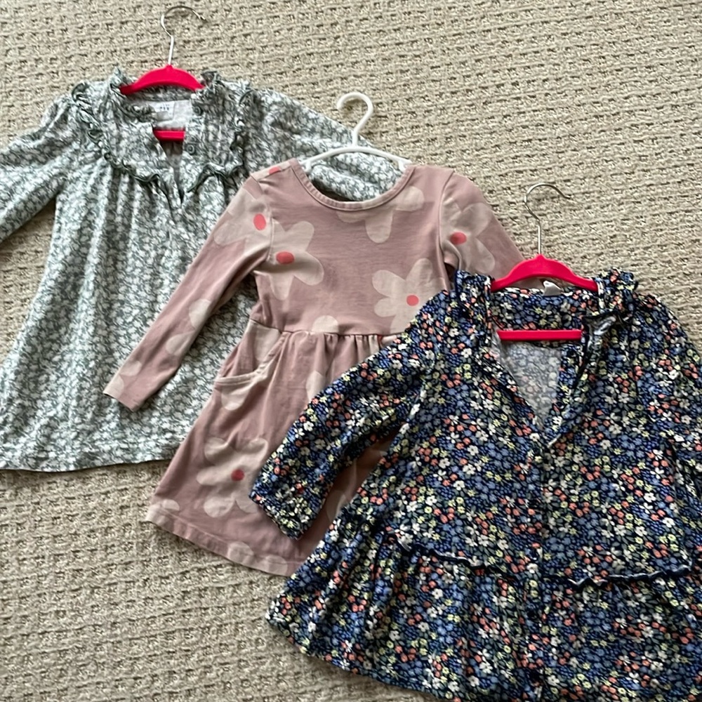 Three baby gap 2t toddler girl spring dress bundle